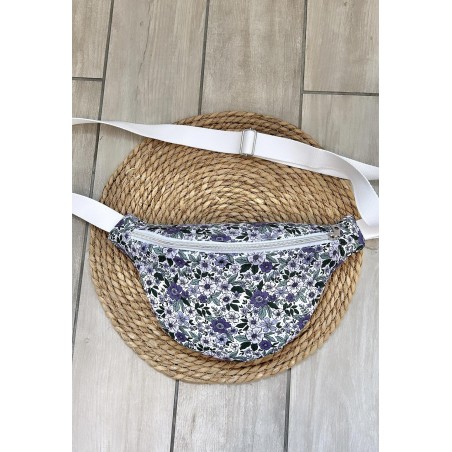 Sac banane liberty/ fleurs violette