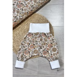 Pantalon/ Sarouel évolutif fleurs et papillons