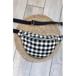 Sac banane vichy noir et blanc