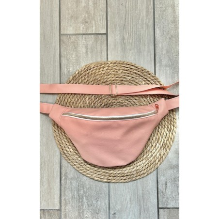 Sac banane simili cuir rose