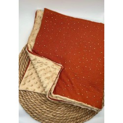 Couverture minky gaze terracotta