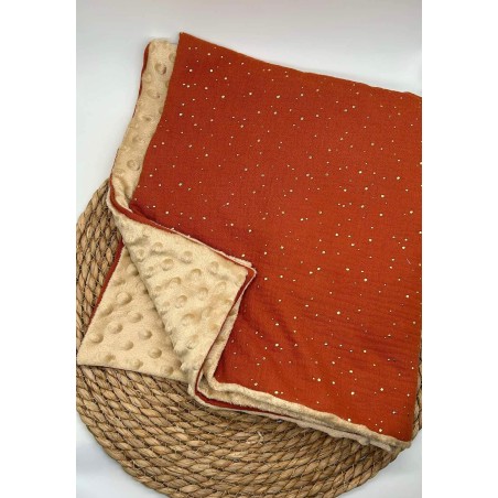 Couverture minky gaze terracotta