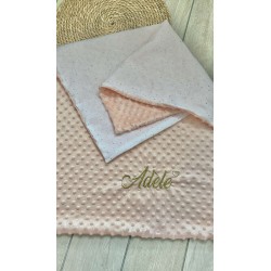 Couverture minky Double gaze blanche paillettes