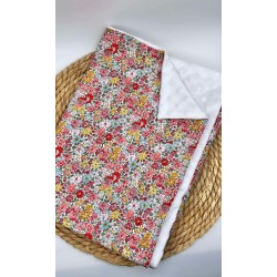 Couverture minky liberty rouge/ jaune