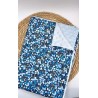 Couverture minky fleurs bleu