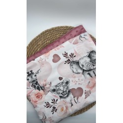 Couverture minky savane rose