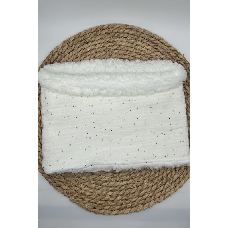 Snood/ tour de cou chaud double gaze blanc