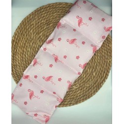 Bouillotte graines de lin flamant rose