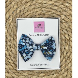 Barrette fleurs bleu