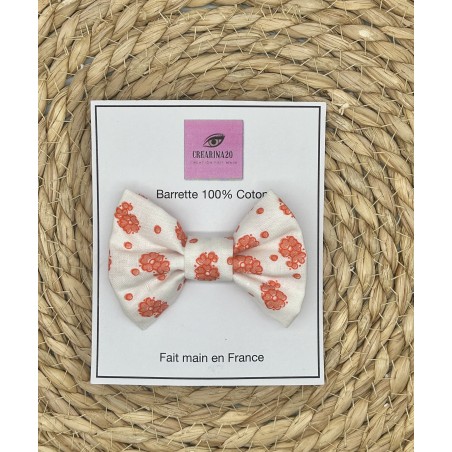 Barrette fleurs  orange