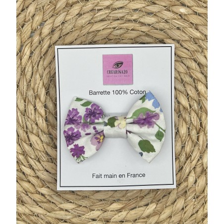 Barrette fleurs violet