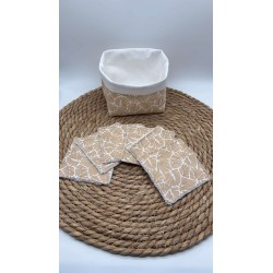 Panier et ses lingettes géométrique beige
