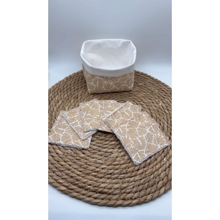 Panier et ses lingettes géométrique beige