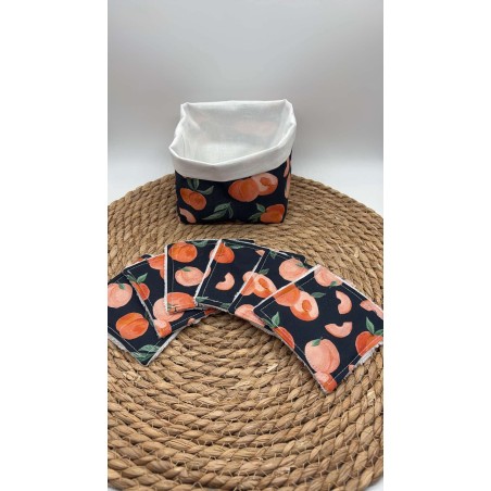 Panier et ses lingettes pêches