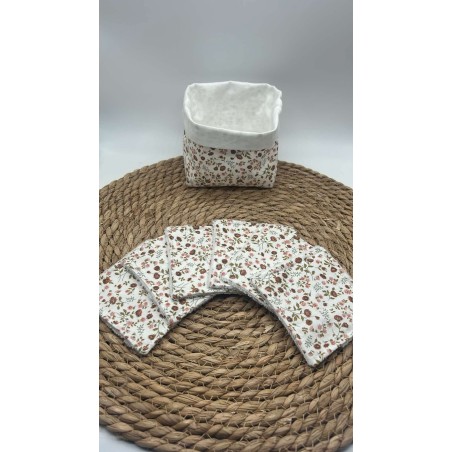 Panier et ses lingettes liberty beige