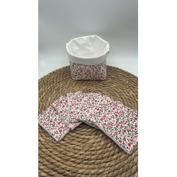 Panier et ses lingettes liberty rose