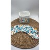 Panier et ses lingettes lavables jungle bleu