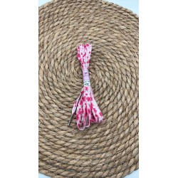 Paire de lacets rose fleurs