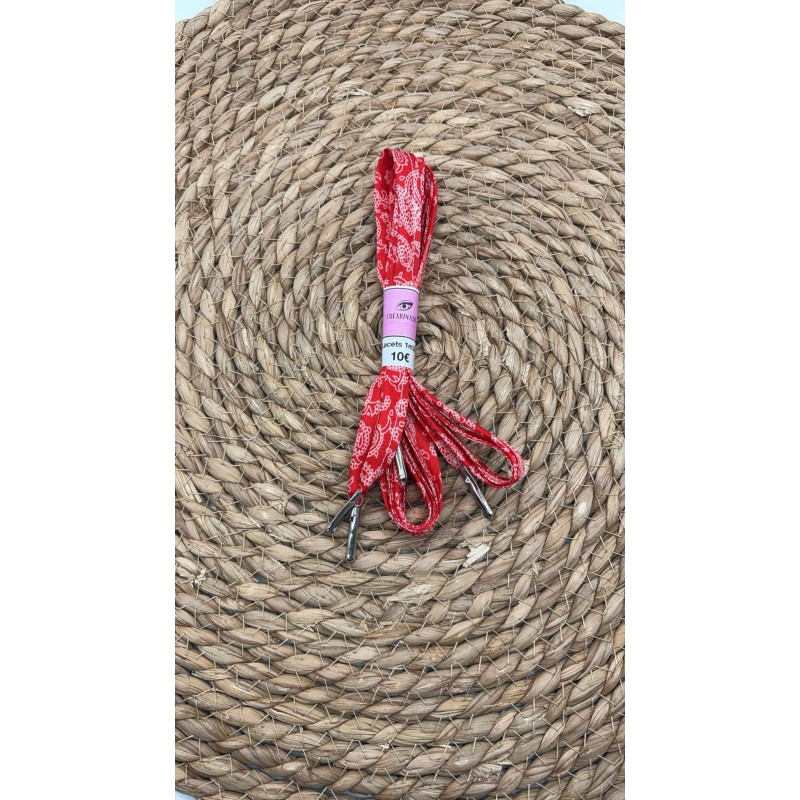 Paire de lacets rouge et blanc