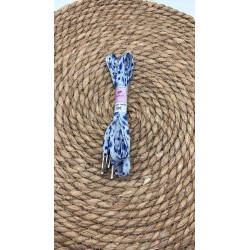 Paire de lacets fleurs bleu et blanc