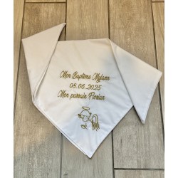Étole de baptême brodée ange