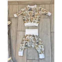 Pull + Pantalon évolutif animaux mignons fait main
