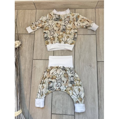 Pull + Pantalon évolutif animaux mignons fait main