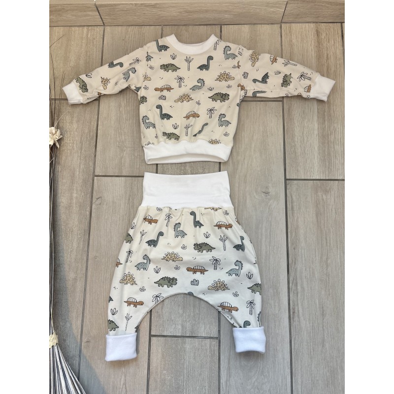 Pull + Pantalon évolutif dinosaures fait main