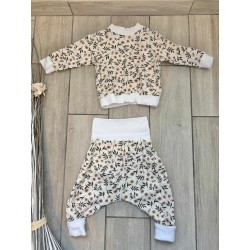 Pull + Pantalon liberty beige fait main