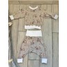 Pull + Pantalon animaux beige fait main