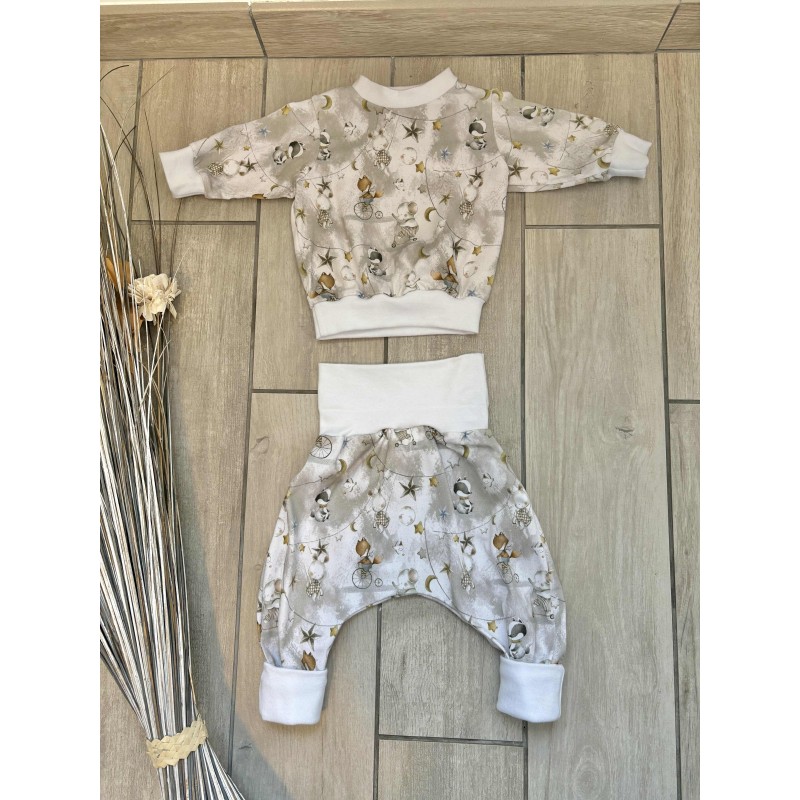 Pull + Pantalon animaux cirque fait main
