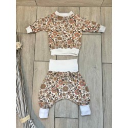 Pull + Pantalon fleurs fait main