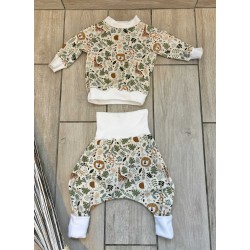 Pull + Pantalon jungle vert fait main