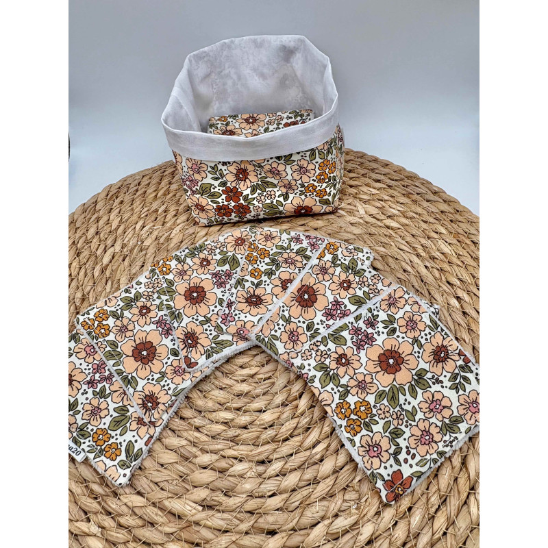 Panier et ses lingettes liberty beige