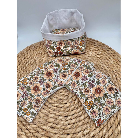 Panier et ses lingettes liberty beige