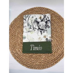 Protège carnet de éléphant kaki