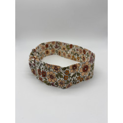 Bandeau fleurs beige/ marron