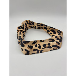Bandeau léopard fond marron
