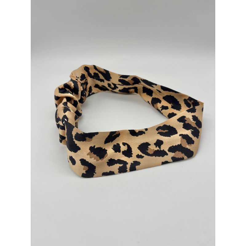Bandeau léopard fond marron
