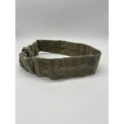 Bandeau broderie anglaise kaki