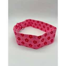 Bandeau broderie fleurs roses