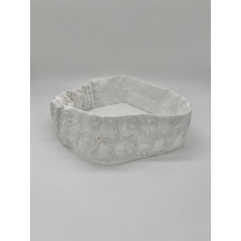 Bandeau broderie anglaise blanc