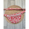 Sac banane fleurs rouges