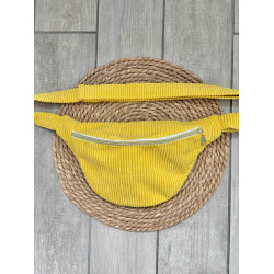 Sac banane velours côtelé jaune flash