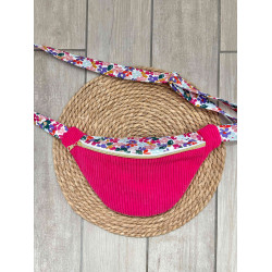 Sac banane bi matière rose flash