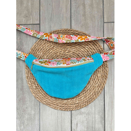 Sac banane bi matière bleu flash