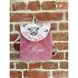 Sac à dos lionceau, savane rose