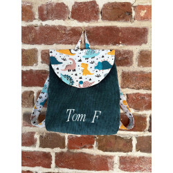 Sac à dos dinosaures bleu canard