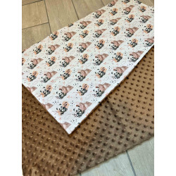 Couverture minky panda marron