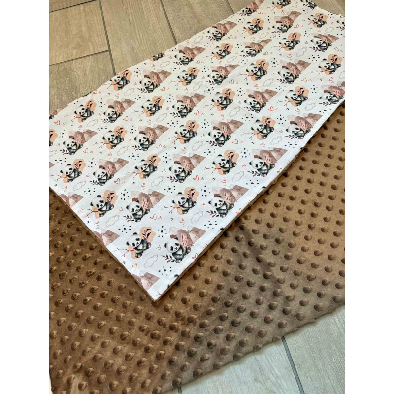Couverture minky panda marron